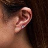 Marquise 0.5ct tw Lab-Grown Diamond Flatback Studs in Silver