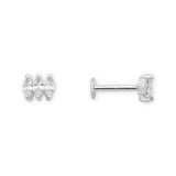 Marquise 0.5ct tw Lab-Grown Diamond Flatback Studs in Silver