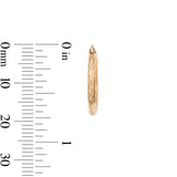 Everyday Textured 17mm 14K Solid Yellow Gold Hoop