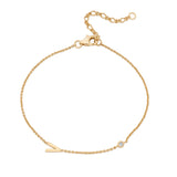 Sideways Initial Bracelet in 14k Gold Plating