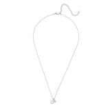 Lab-Grown Diamond Accent Charm Heart Pendant Necklace in Sterling Silver