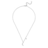 Moon and Star Necklace in Silver