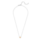 Water Resistant Mixed Metal Puffy Heart Pendant Necklace
