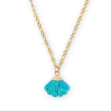 Shell Shaped Pendant with Turquoise