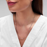 Mini Linked Necklace in Rhodium Plating over Sterling Silver