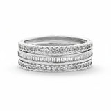 Layla Delicate Ring Stack in Silver & CZ