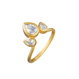 Petal Ring with White Topaz