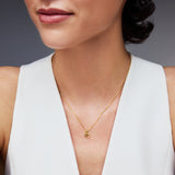Horseshoe and Bezel 0.167 ct tw Lab-Grown Diamond Charm Necklace in 18k Gold Vermeil