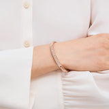 Set in Stone Hinged Bangle in 18k Rose Gold Plating & Clear