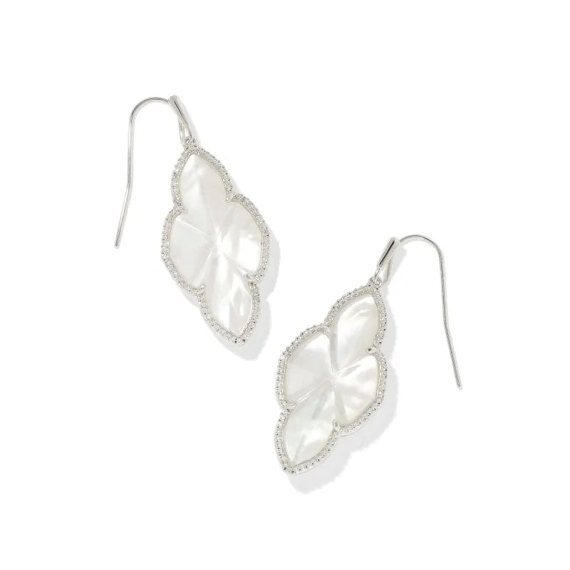 Abbie Pave Frame Drop Earrings in Silver – Rocksbox