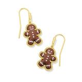 Gingerbread Drop Earrings in Brown Goldstone