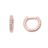 The Everyday 0.125 ct tw Lab-Grown Diamond Pave Simple Huggie in 18k Rose Gold Vermeil