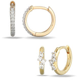 Vermeil Lab Created 1/10ct tw Diamond Huggie Pack